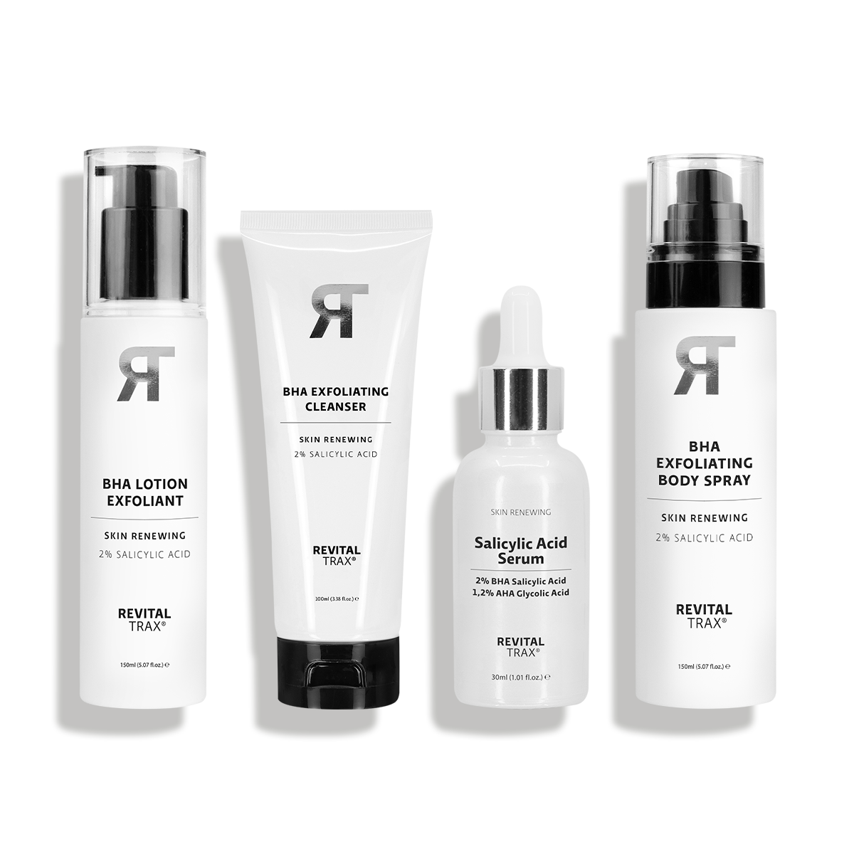 Set BHA: Limpiador + Suero + Loción Exfoliante + Spray Corporal