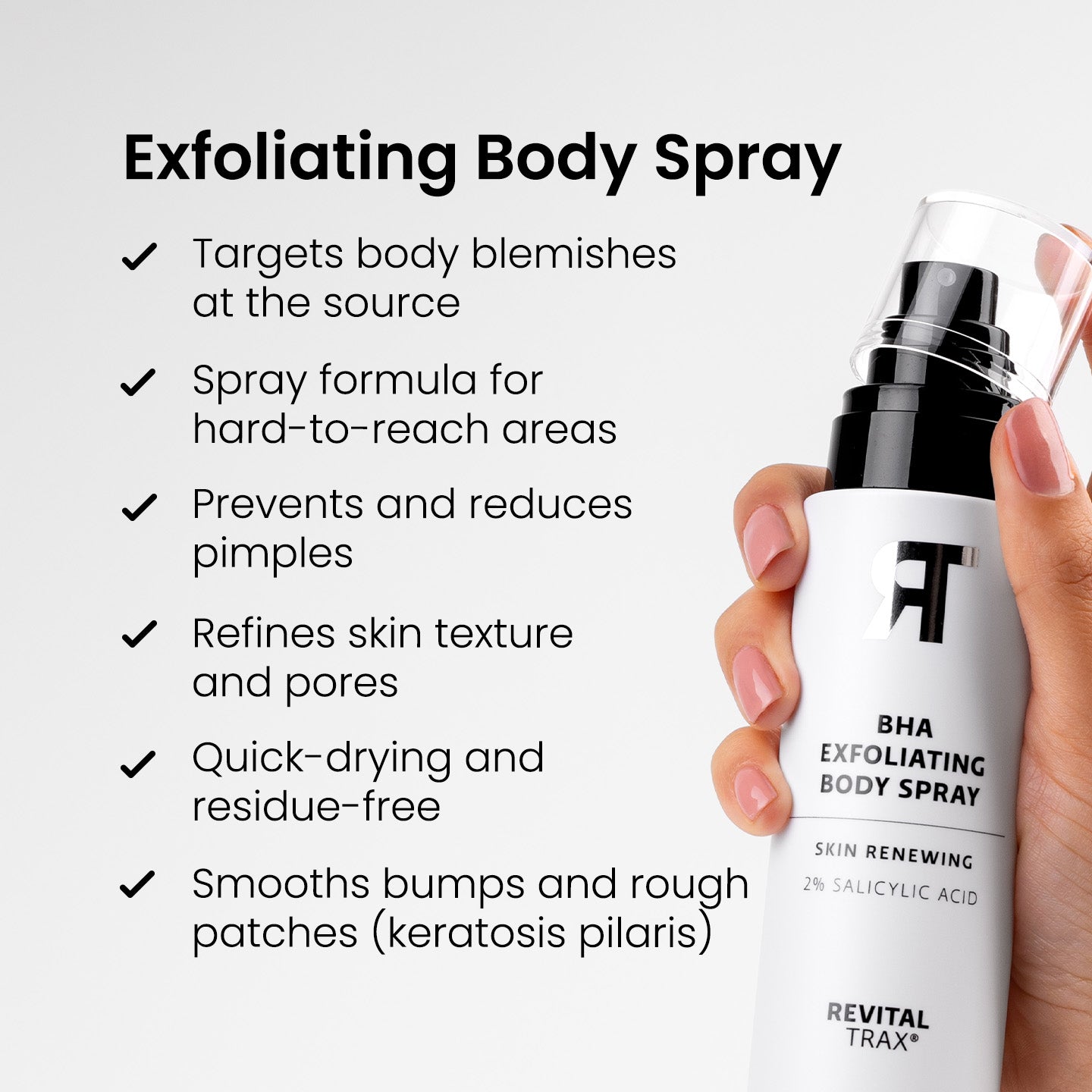 Spray corporal exfoliante con 2% BHA