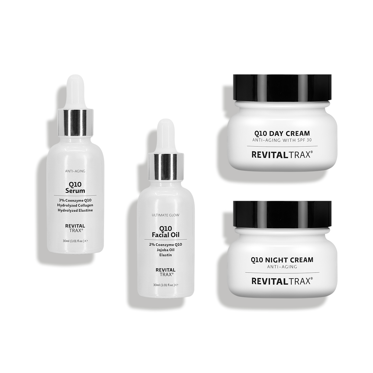 Paquete Q10: Aceite + Suero + Crema de Día y Noche