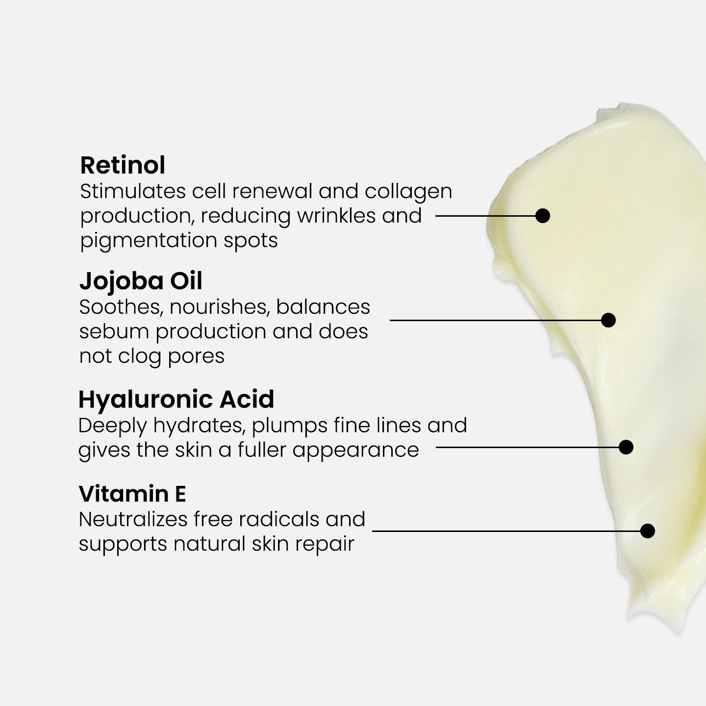 Crema nocturna activa con 1% de retinol