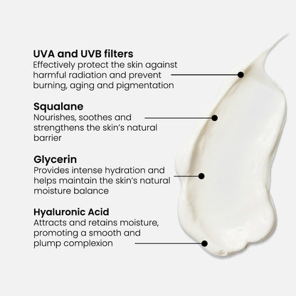 Crema facial con protección solar SPF 50